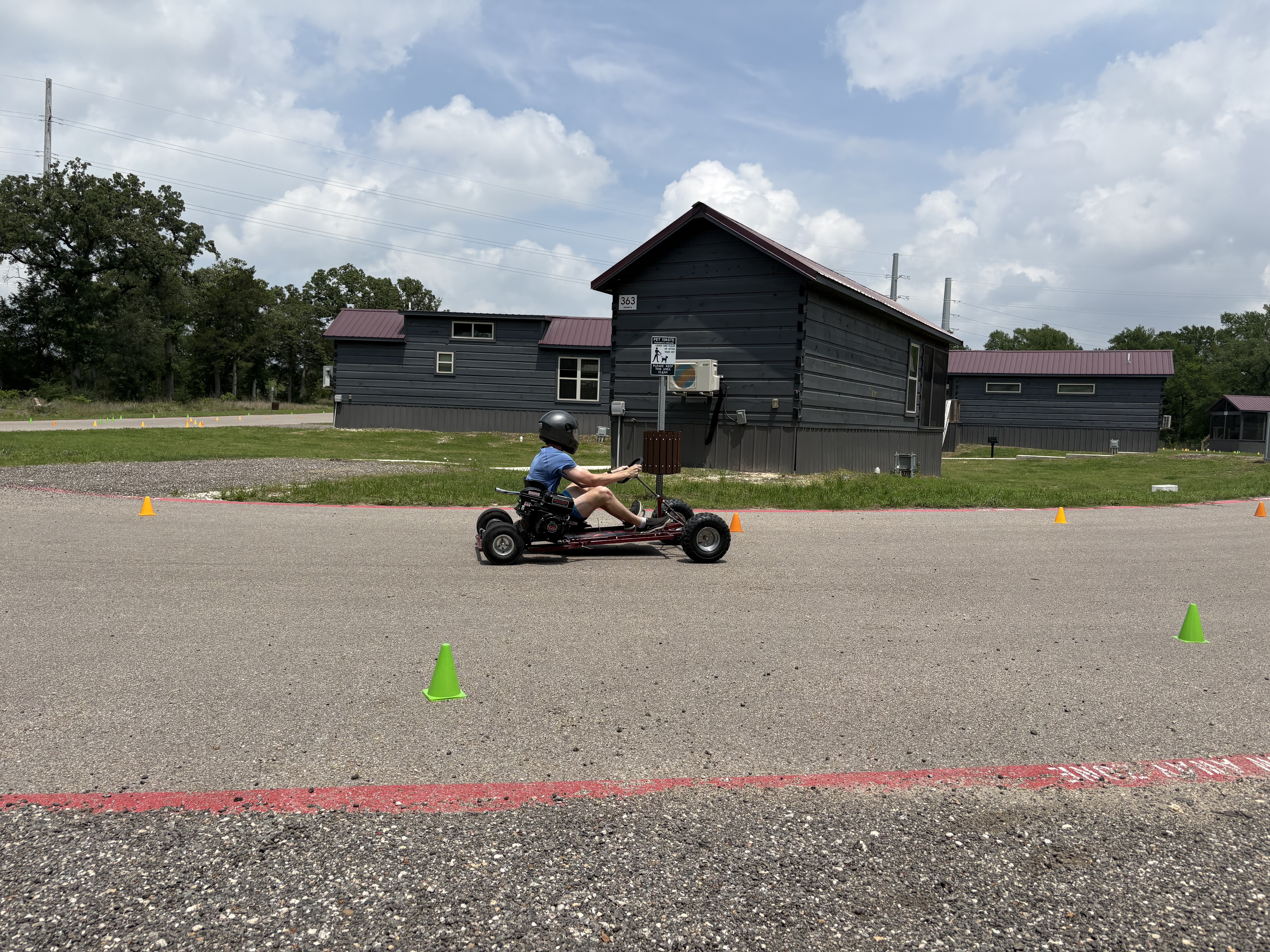 Chase driving the go-kart at competition day