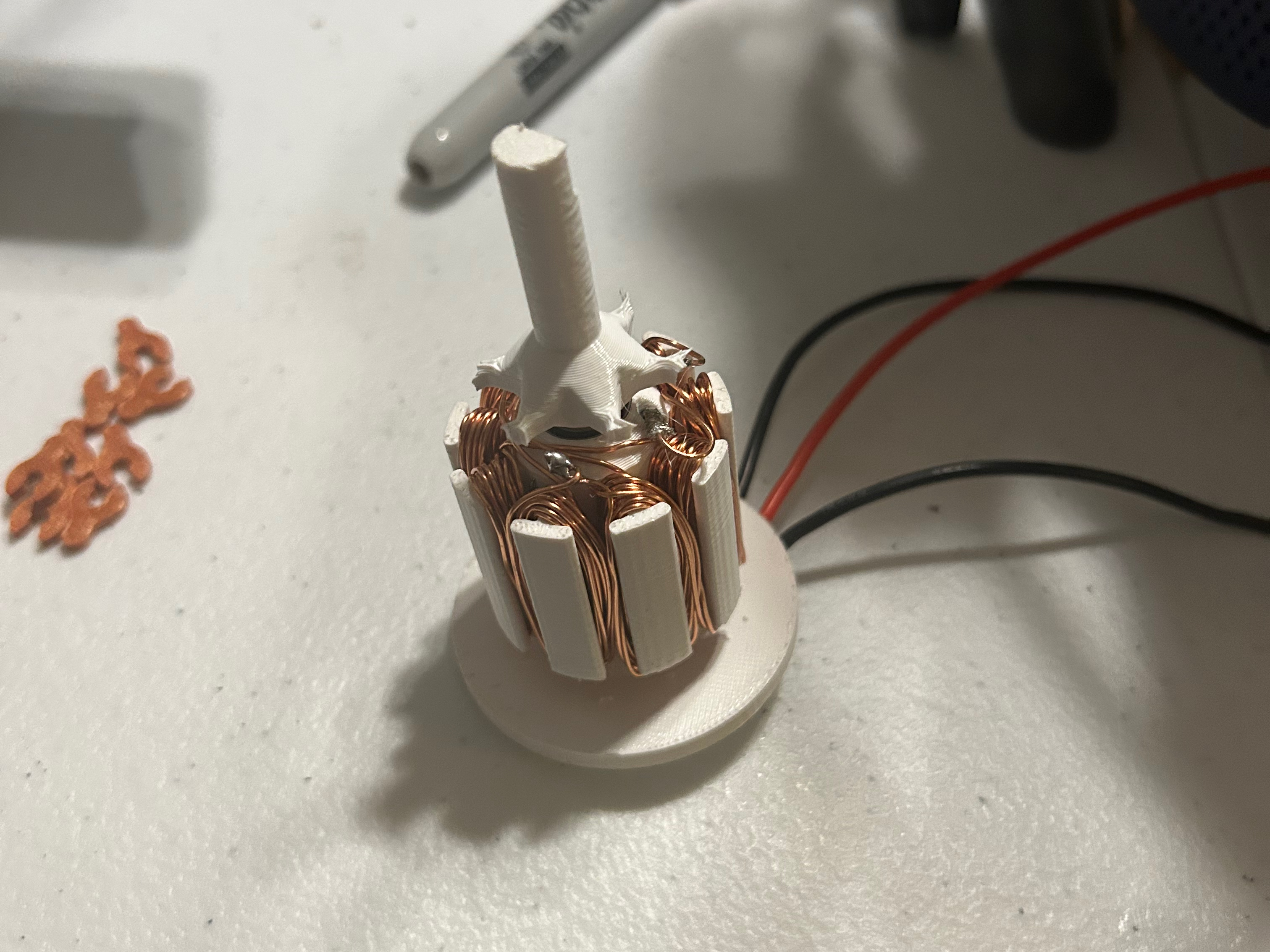 Assembled motor with failed rotor due to centrifugal force